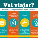 Vou viajar. Posso suspender o telefone fixo, a banda larga e a TV por assinatura?