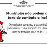 Municípios não podem cobrar taxa de combate a incêndio