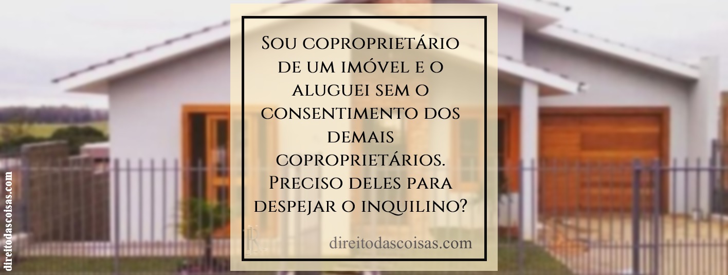 Sou coproprietário de um imóvel e o aluguei sem o consentimento dos ...