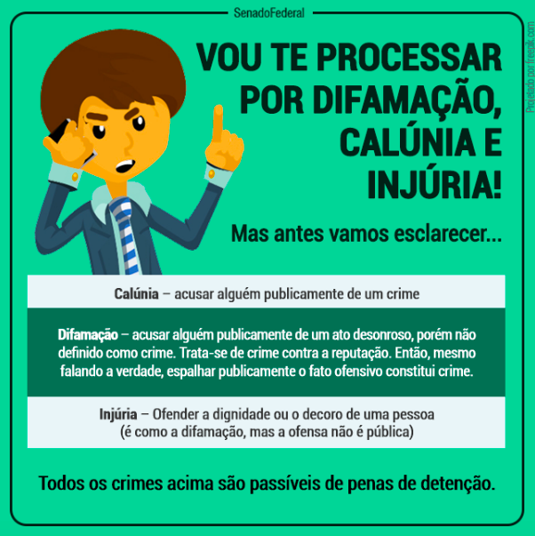 Diferenças entre os crimes de calúnia, difamação e injúria