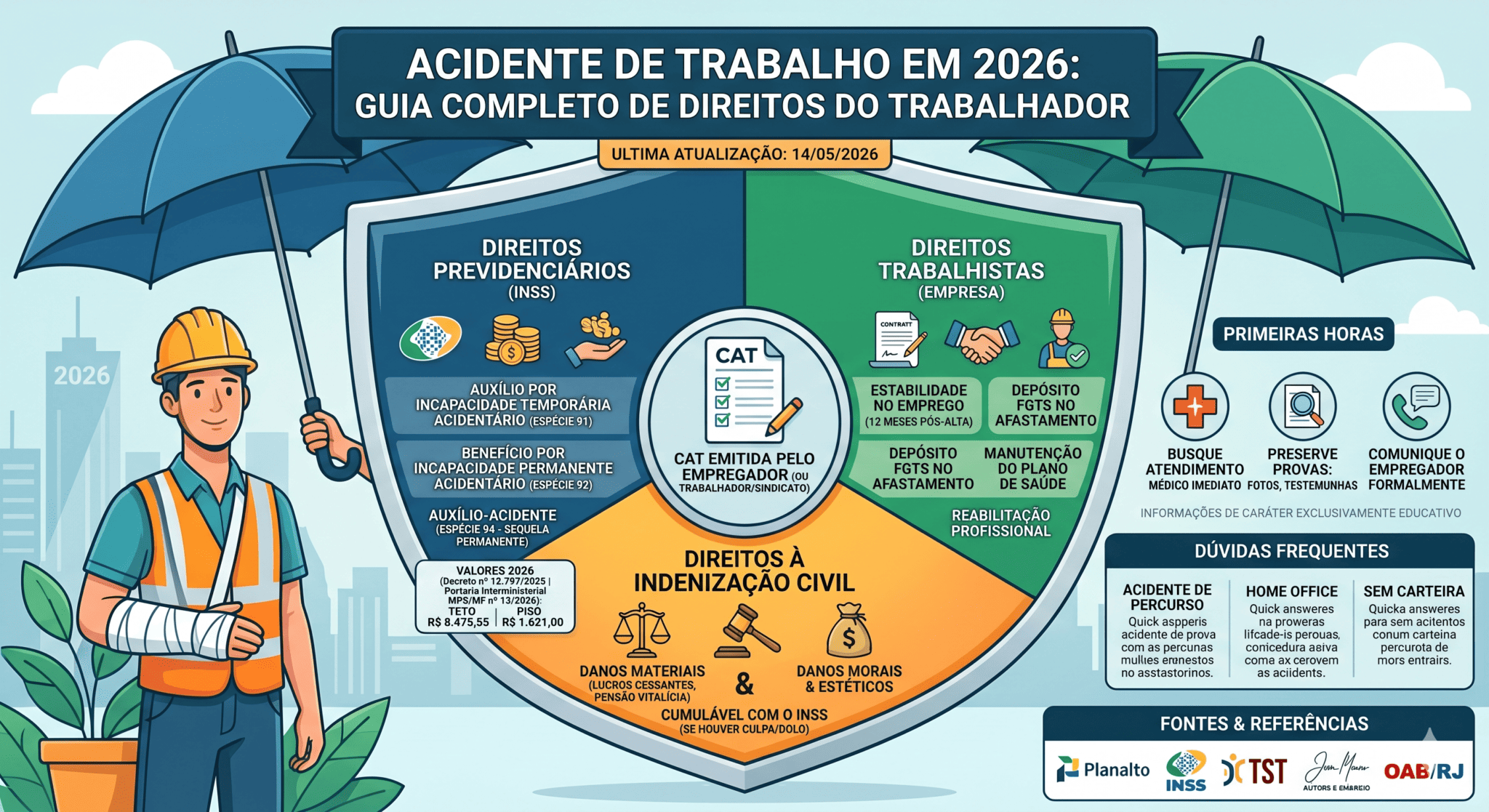 Acidente de trabalho em 2026: guia completo com todos os direitos do ...