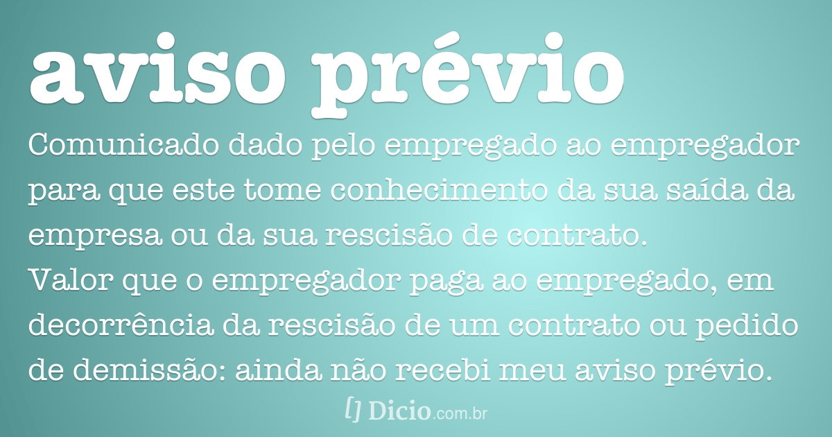 Como funciona o aviso prévio? | Jusbrasil