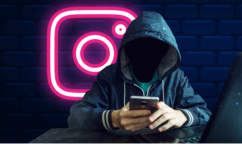 Robô de IA com tela de computador e cadeados, simbolizando a falha de segurança em um sistema de inteligência artificial da Meta que levou à invasão de contas do Instagram.